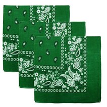 페이즐리 3피스 다양한 면 반다나 화이트 / 블랙 / 카디널, Green