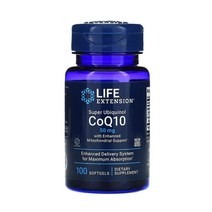 Life Extension 라이프 익스텐션 슈퍼 유비퀴놀 코큐텐 50mg Super Ubiquinol CoQ10 100정, 1개