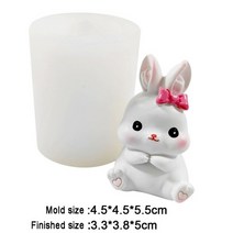 토끼몰드 새해 선물 캔들몰드 3D 토끼 실리콘 케이크 장식 베이킹 금형 귀여운 양초 DIY 수제 비누 향기로운 석고 만들기 부활절, [04] D