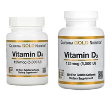캘리포니아골드 뉴트리션 Vitamin D3 비타민D3 2000IU 5000IU 90정 360정, 5000 IU