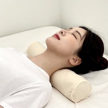 집콕 경추베개 거북목 일자목 목디스크 수건 경추목베개, 메밀 크림베이지, 1개
