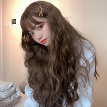 히피펌 통가발 웨이브통가발 롱웨이브 긴머리통가발 드라이웨이브통가발 웨이브가발 긴가발 긴머리웨이브*천만의쇼핑, 라이트브라운