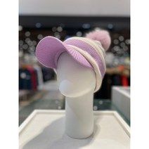 루이까스텔[NC강남] 21F/W 여성 동계용 골프모자 스트라이프 폭스퍼 방울 니트 캡, 바이올렛