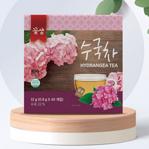 꽃샘 수국차 40개 대용량 가정용 티백 차 사무실 회사 탕비실 분말 꽃차 음료수 전통차