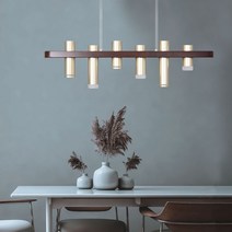 빛이야기 LED 에스트 6등 펜던트 식탁등 식탁조명 우드펜던트 우드조명 우드식탁등 나무조명 나무식탁등 골드조명