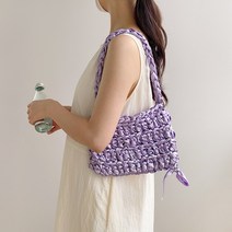 [울클럽]플레이리본 실키숄더백 코바늘 DIY 키트 리본가방 공단리본(동영상), 26 연베이지