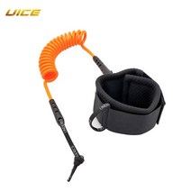 서핑보드 리쉬 코드 발목끈 코일 해변 바다 서핑 안전 로프 5.5mm 5ft 가죽 보드 가죽 탄성 sup 패들 가죽 초강력 웨빙 다리, 주황색