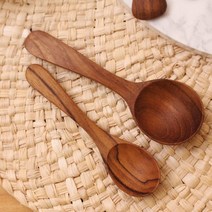 티크우드 홈카페 시리즈 티스푼 디저트스푼(2size), 원형스푼 - 대
