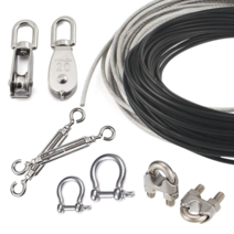 코팅와이어 로프 클립 PVC 1M절단 1.2mm 2mm 3mm 4mm 5mm 6mm, 1.블랙 PVC 코팅와이어 1M