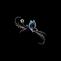 자동차포인트 00407 나비 날개 튜닝스티커, L, 블랙