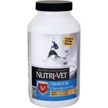 균형 잡힌 식단을 지원하기 위해 비타민 미네랄이 함유된 성견용 Nutri-Vet Multi-Vite 츄어블 180개