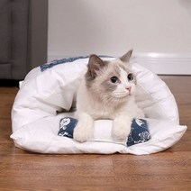 고양이 이불 쿠션 방석 강아지담요 이불베게 세트, 블루S