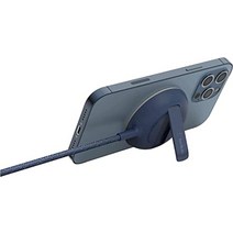 Belkin MagSafe 인증 무선 충전 패드 iPhone 1312 최대 15W 급속 충전 킥 스탠드가있는 AC 전원 어댑터 포함 블루 WIA004dqBL