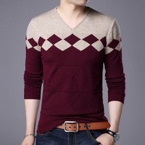 남자니트티 반집업 목폴라 앙고라 스웨터 남성 풀오버 패션 V 넥 봄 가을 슬림 피트 니트 패치 워크 스트라이프 캐주얼 점퍼 아웃웨어 풀