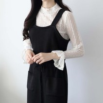 제니트 여성 기본핏 뷔스티에 끈 트임 롱 니트 윈피스 모프끈원피스