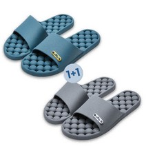 좋은쓰임 롤링닷 욕실화 1+1 물빠짐 밀끄럼 방지 슬리퍼, 욕실화_핑크, 욕실화_블루