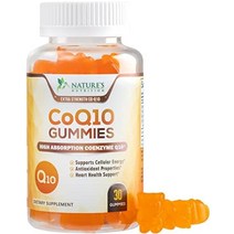 coq10 gummies 100mg - 최대 흡수 코엔자임 q10(ubiquinone) - 심장 건강 세포 에너지 지원 - 비건 글루텐 프리 자연의 항산화 심장 보조제 복숭아, 30카운트(1팩)
