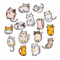 나른한 고양이 와팬 동대문 DIY 셀프 접착 가방 패치 자수 와팬 옷에붙이는 스티커, AI-3 기지개냥