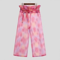 팬톤컬러칩 INCERUN 남성 바지 메쉬 타이 염료 투명 레이스 업 하이 웨이스트 한 루즈 와이드 레그 팬츠 스트리트웨어 패션 판탈롱 2023, 4XL, Red