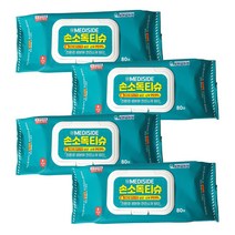 유한그린텍 메디사이드 손소독티슈 80매 x 4개 (캡형) 일회용 다용도 세정티슈, 유한그린텍 메디사이드 손소독티슈 80매 (캡형)