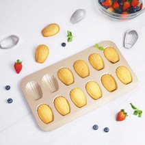 마들렌틀 휘낭시에 까눌레 마들렌 타르트 틀 쉘 모양의 트레이 탄소강 베이킹 금형 케이크 쿠키 초콜릿 디저트 미니 금속 비스킷 팬 과자 빵집, 12컵