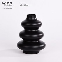 CNTCSM도자기 화병 블랙 진자 ins풍 비주얼 꽃꽂이 수배 가정집 거실 식당 화기 도매, 호리병박-클래식블랙-[라지]