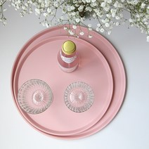 까사빈논슬립원형트레이 2size 12color 모던쟁반 감성 홈카페 미끄럼방지 메탈소재 국내제작, 베이비핑크