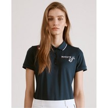 [21SS 헤지스 골프 여성]네이비 그래픽포인트 트리컬러 카라티셔츠HWTS1B914N3