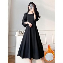 셀프 웨딩드레스 셀프웨딩 화이트 드레스 여성을 위한 헵번 보터밍 가을 허리 슬리밍 레트로 플리스 안감 두꺼운