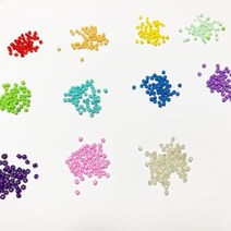 와컴 크런치 슬라임 재료 비즈 공예 칼라씨드비즈 3mm 11종 (500g 대용량), 분홍