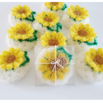 핸드메이드 해바라기 수세미, 케이스포장, 1개, 1개