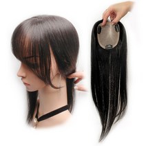 아미모 앞머리정수리가발 긴머리가발 여자부분가발 50cm [CM-P 1124], 중앙가르마 시스루뱅 커트형, 자연갈색