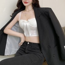 달문양 실크 나비리본 뷔스티에 탑(2컬러)