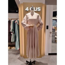 [4CUS]포커스 (FS2A7OP0060) 허리 리본 플리츠 롱 원피스