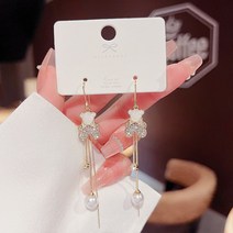신제품귀염둥이 달콤한 곰돌이 귀걸이 롱 수술 귀걸이 여자 2022년 진주 귀걸이 액세서리 기질 도매