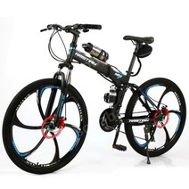 26인치 출퇴근 MTB 산악 전기자전거 접이식 휴대 pas, 식스 나이프 휠 - 흰색과 파란색, 36V8AH
