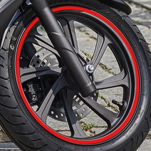오토바이 자동차 휠스티커 림테이프 휠테이프 10인치 부터 19인치까지, 17인치, 흰색
