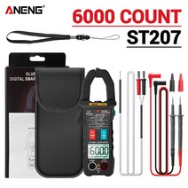 ANENG ST207 디지털 블루투스 멀티 미터 클램프 6000 카운트 True RMS DC/AC 전압 테스터 AC 전류 Hz 커패시턴스 옴, [04] Black