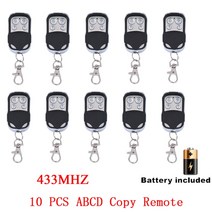 주차 차단기 차고 리모컨 바리게이트 차단 바 kebidu 유니버설 433.92mhz 복사기 복사 무선 도어 코드 원격 제어 복제 키 fob 433mhz 복제 게이트 차고, 10개