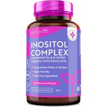 영국 뉴트라비타 엽산 함유 미오 이노시톨 D 카이로이노시톨 90캡슐 여성 산전 PCOS, 이노시톨 콤플렉스 90캡슐