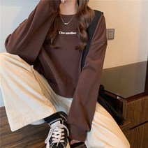 IBOY UGIRL 여성 루즈핏 긴본 숏 맨투맨