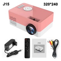 가정용 미니빔 빔 빔프로젝터 휴대용 Salange 미니 프로젝터 J15 Pro 480*360 픽셀 1080P HDMI USB 비머 홈 미디어 플레이어 선물 PK YG300, J15 Pink_영국 플러그
