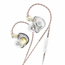 Eds in Ear 이어폰 듀얼 드라이버 소음 제거 금속 HiFi 베이스 모니터 DJ Singer 스포츠 음악 애호가를 위한 이어폰, 49.21인치, 마이크를 사용하여 지우기