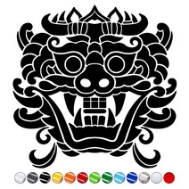 차량용스티커 자동차데칼 DS572 치우천왕 붉은악마 한국도깨비기와무늬 시트지컷팅 자동차꾸미기, L, 흰색