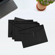 종이 서류 단추 끈 포장 하도메 봉투 A5 가로검정