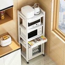 주방수납장 보관함 이동식 선반 캐비닛 식탁위 찬장, 4단+서랍 펄 화이트(길이 70)