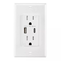 디자인 멀티탭 118120 us 벽 소켓 usb 5v 4.2a type c 4.8a 캐나다 멕시코 플러그 듀얼 콘센트 유형 ac 홈, 검은색