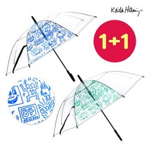 1+1 키스해링 60 멀티 튼튼한 투명우산