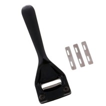 GHSHOP Leathercraft 스테인레스 가죽 공예 에지 스카이빙 도구 스키버 + 3 세트, 설명, 스테인레스 스틸, 블랙