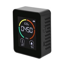 포름알데히드측정기 3 in 1 공기 품질 모니터 co2 이산화탄소 감지기 VOC 측정기, 블랙 3 in1, 1개